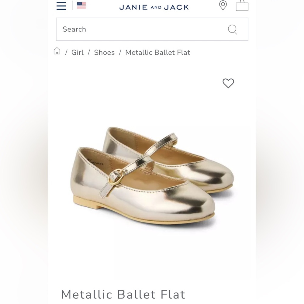 Janie and Jack Shiny Gold Ballet Flats